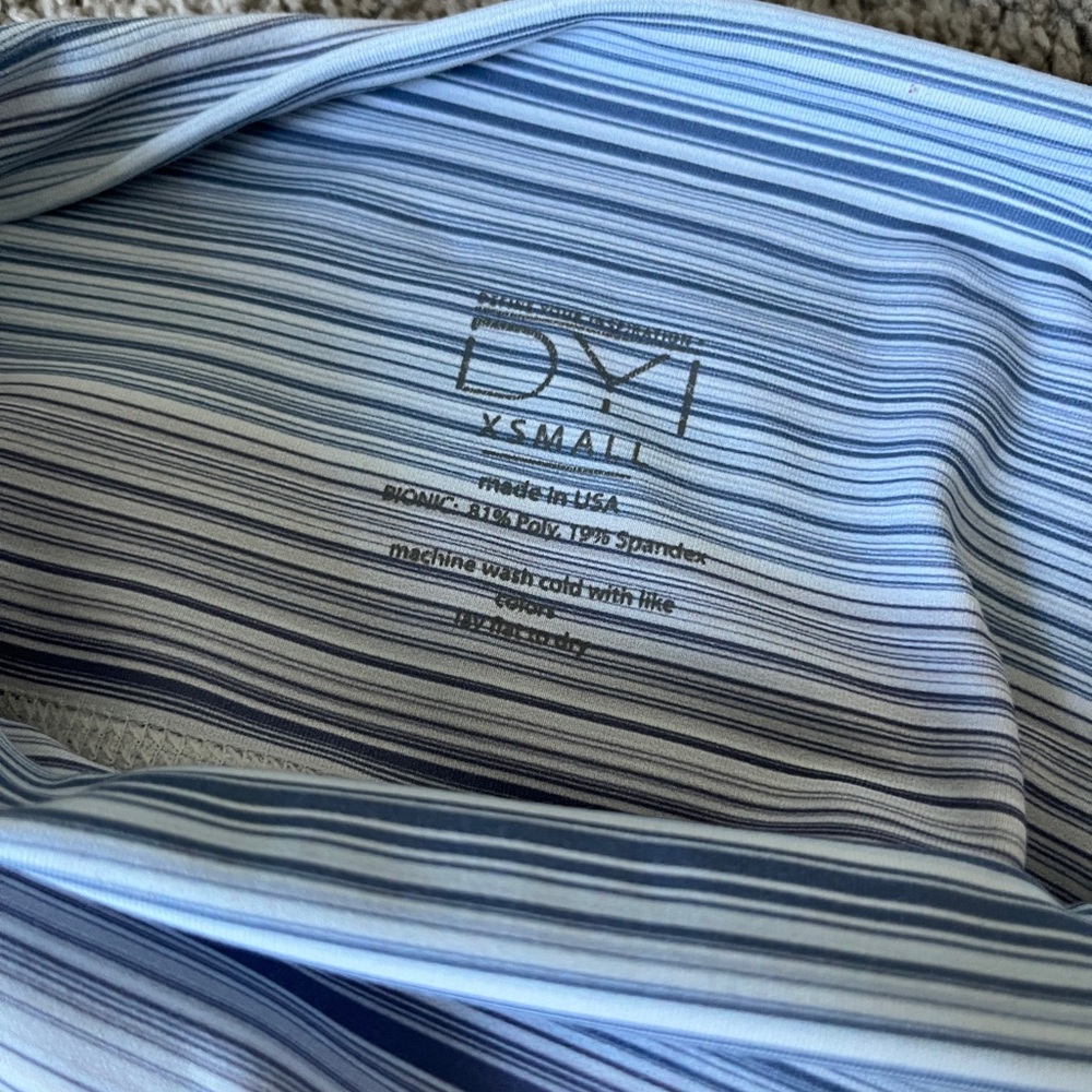 DYI Blue and White Striped Leggings size XS - Picture 2 of 6